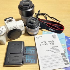 CANON EOS Kiss M2 ダブルズームキット ミラーレス ホワイト