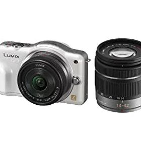 【中古】(非常に良い)パナソニック ミラーレス一眼カメラ LUMIX GF3 ダブルズームキット シェルホワイト DMC-GF3W-W