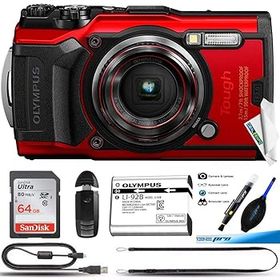 【中古】Olympus Tough TG-6 防水カメラ レッド -64GB ベーシックバンドル