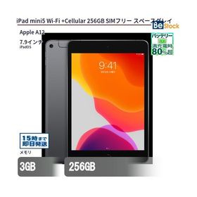 中古 タブレット iPad mini5 Wi-Fi +Cellular 256GB SIMフリー スペースグレイ 本体 7.9インチ iPadOS Apple アップル 6ヶ月保証