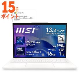 15倍ポイント MSI｜エムエスアイ 13.3型 Prestige 13 AI Evo A1M(Core Ultra 7メモリ 16GB1TB …