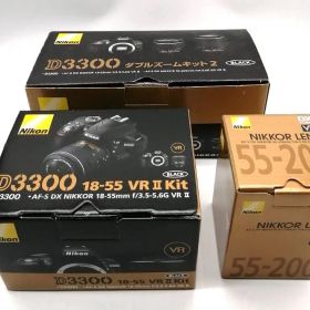 美品！Nikon デジタル一眼レフカメラ D3300 ダブルズームキット2 ブラック