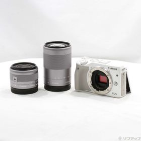 (中古)Canon EOS M3 ダブルズームキット2 WH (2420万画素/SDXC/ホワイト)(276-ud)