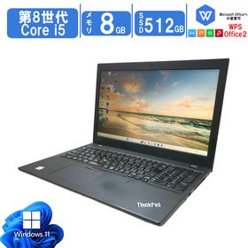 中古 Lenovo ThinkPad L590 第8世代 Core i5 8250U 1.60GHz 15.6インチ FHD高解像度 メモリ8GB SSD512GB Office付 無線 カメラ搭載 bluet