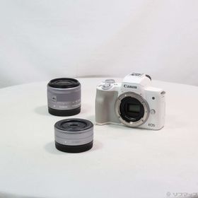 (中古)Canon EOS Kiss M ダブルレンズキット ホワイト(262-ud)