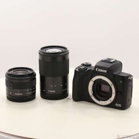 (中古)Canon EOS Kiss M ダブルズームキット ブラック(348-ud)