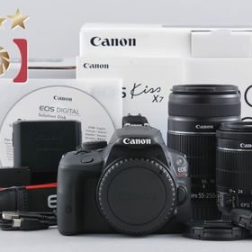【中古】Canon キヤノン EOS Kiss X7 ダブルズームキット ブラック 元箱付き