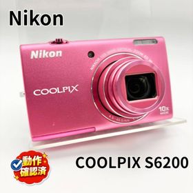 ニコン(Nikon)の【動作確認済 実写あり】Nikon COOLPIX S6200 コンデジ ピンク(コンパクトデジタルカメラ)