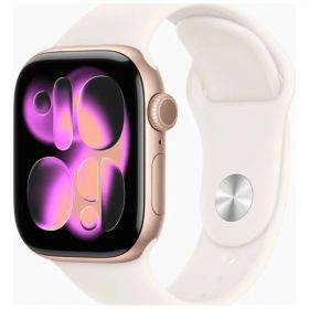 【GW限定クーポン発行中!5/2-6】 APPLE MEU04J/A ローズゴールド ライトブラッシュスポーツバンド S/M Series 11 GPSモデル 42mm [Apple Watch]