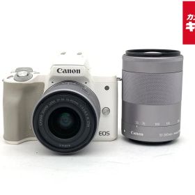 【中古】 【並品】 キヤノン EOS Kiss M ダブルズームキット ホワイト