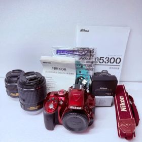 【付属品充実】Nikon D5300 レッド ダブルズームレンズキット2