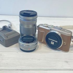 【塩】OLYMPUS PEN E-PL10 ダブルズームキット ミラーレス一眼 動作確認済み【23476SK】E01
