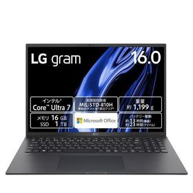 LGエレクトロニクス(LG) 16Z90S-MA78J2 LG gram 16型 Core Ultra 7/16GB/1TB/Office オブシディアンブラック Windows 11Home ノートパソ