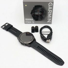 【ポイント2倍！お買い物マラソン】GARMIN fenix 7X Sapphire Dual Power 010-02541-31 Ti Carbon Gray DLC/Black スマートウォッチ ガーミン 本体 【中古】