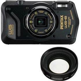 PENTAX ペンタックス WG-8 ブラック＋DW-5 ワイドコンバージョンレンズセット【wg8set】