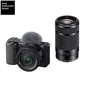 [新品]SONY ソニー ミラーレス一眼カメラ レンズ交換式VLOGCAM ZV-E10X B ダブルズームレンズキット ブラック