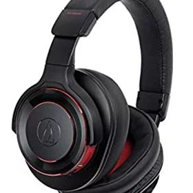 【中古】【非常に良い】audio-technica SOLID BASS ノイズキャンセリングワイヤレスヘッドホン 重低音 ハイレゾ音源対応 最大30時間再生 ブラックレッド ATH-WS990BT BR