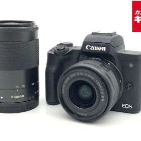 【中古】 【並品】 キヤノン EOS Kiss M2 ダブルズームキット ブラック 【ミラーレス一眼】 【6ヶ月保証】