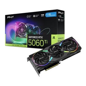 PNY GeForce RTX〓 5060 Ti 16GB Epic-X RGB〓 オーバークロックトリプルファン GPU DLSS 4。