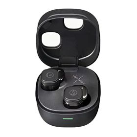 オーディオテクニカ ATH-SQ1TW2 BK ワイヤレスイヤホン bluetooth/小型 軽量 / 最大20時間再生 / 低遅延/外音取込み/マルチポイント/マルチペアリング/防水 IPX5 / ワイヤレス充電 / 国内正規品 ブラック ATH-S