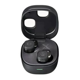 【中古】（新古品） オーディオテクニカ ATH-SQ1TW2 BK ワイヤレスイヤホン bluetooth/小型 軽量 / 最大20時間再生 / 低遅延/外音取込み/マルチポイント/マルチペアリング/防水 IPX5 / ワイヤレス充電 /ブラック ATH-SQ1TW2 BK