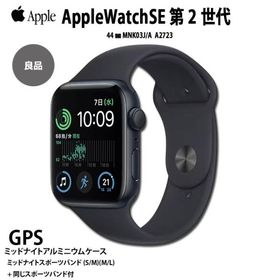 【中古】Apple Watch SE 第2世代（GPSモデル）44mm MNK03J/A A2723 [ミッドナイトアルミニウムケース ミッドナイトスポーツバンド45mm+同じバンド付]:良品