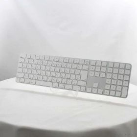 【中古】Apple(アップル) Appleシリコン搭載Macモデル用 Touch ID搭載 Magic Keyboard (テンキー付き) 日本語 ホワイトキー MXK73J／A 【258-ud】