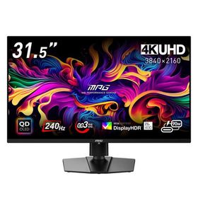 ゲーミングモニター MSI MPG 321URX QD-OLED 31.5インチ 4K UHD 240Hz 0.03ms(GTG) QD-OLEDパネル 最大輝度1,000 アンチフリッカー ナイトビジョン