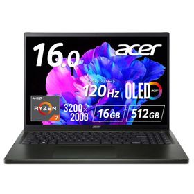 acer ノートパソコン Swift Edge SFE16-43-A76Y/KF 16 型,CPU: AMD Ryzen 7 7840U,ストレージ: SSD 512GB, メモリ:16 GB,Microsoft Office H&amp;B 展示品