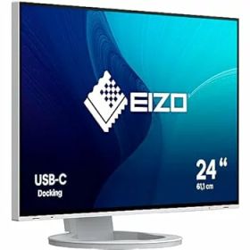 【中古】(未使用品)EIZO FlexScan EV2485-WT (24.1型／1920×1200／フレームレスモニター／アンチグレアIPS／疲れ目軽減／ホワイト)