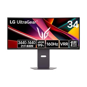 UltraGear 34G600A-B 34インチウルトラワイド(3440x1440) ゲーミングモニター 160Hz 1800R曲面型 VAパネル