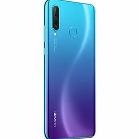 【中古】【安心保証】 HUAWEI P30 lite MAR-LX2J[64GB] UQモバイル ピーコックブルー