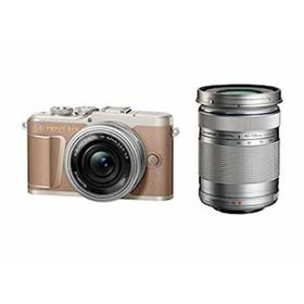 【中古】OLYMPUS ミラーレス一眼カメラ PEN E-PL10 EZダブルズームキット ブラウン(ミラーレス一眼)