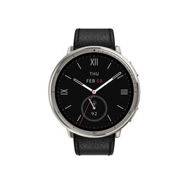 Amazfit sp170073-C225 Amazfit Active 2 Round ブラックレザープレミアムバージョン ブラック