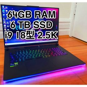 エイスース(ASUS)のRog G18 64GB RAM 6TB SSD RTX 4080 おまけ有り(ノートPC)