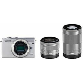 【中古】（非常に良い）Canon ミラーレス一眼カメラ EOS M100 ダブルズームキット ホワイト EOSM100WH-WZK(ミラーレス一眼)