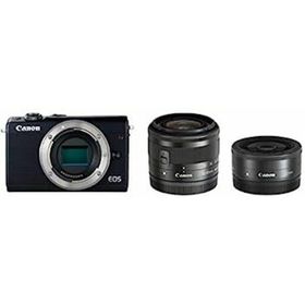 【中古】（非常に良い）Canon ミラーレス一眼カメラ EOS M100 ダブルレンズキット ブラック EOSM100BK-WLK(ミラーレス一眼)