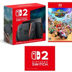 Nintendo Switch 2(日本語・国内専用) ＋ マリオカート ワールド -Switch2 【限定】特典 Nintendo Switch 2 ロゴデザイン マイクロファイバークロス 同梱
