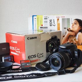 CFカード4GBをオマケ♪ 通電・基本動作確認 キャノン Canon EOS Kiss Digital N EF-S 18-55 II USM Kit 18-55mm f/3.5-5.6 Ⅱ USM イオスキッス デジタル一眼レフ デジタルカメラ 標準レンズ