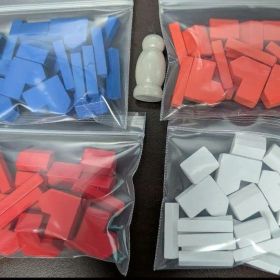 カタン木製駒4色セット 盗賊付き