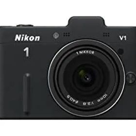 【中古】(非常に良い)Nikon ミラーレス一眼カメラ Nikon 1 (ニコンワン) V1 (ブイワン) 薄型レンズキット ブラックN1 V1ULK BK