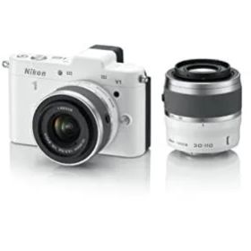 【中古】 Nikon ニコン ミラーレス一眼カメラ Nikon ニコン 1 (ワン) V1 (ブイワン) ダブルズームキット ホワイト N1 V1WZ WH