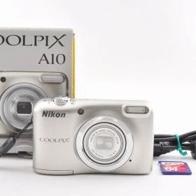 【2ヶ月保証付き】Nikon COOLPIX A10 シルバー 単3電池式 コンパクトデジタルカメラ 1614万画素 光学5倍ズーム 初心者向け 動作品＃1471