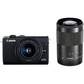 【中古】Canon ミラーレス一眼カメラ EOS M200 ダブルズームキット ブラック EOSM200BK-WZK(ミラーレス一眼)