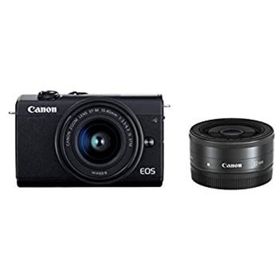 【中古】Canon キヤノン ミラーレス一眼カメラ EOS M200 (ブラック)・ダブルレンズキット EOSM200BK-WLK(ミラーレス一眼)