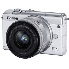 【中古】「非常に良い」Canon ミラーレス一眼カメラ EOS M200 標準ズームキット ホワイト EOSM200WH-1545ISSTMLK(ミラーレス一眼)