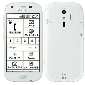 【中古】Aランク【目立った傷や汚れなし】 SIMロック解除済み 元docomo F-04J ホワイト 本体のみ 利用制限〇(白ロム) 送料無料