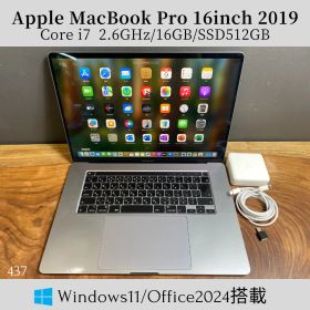 ［良品/GPU搭載］Apple MacBook Pro 16inch 2019 /Core i7 2.6GHz/16GB/SSD512GB/Windows11/Office 2024/437