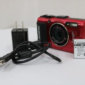 【美品 返品保証】 オリンパス Olympus Tough TG-4 レッド 4x バッテリー付き コンパクトデジタルカメラ e12029