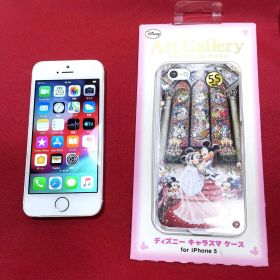 Apple iPhone5S シルバー 本体 動作確認済み ディズニーケース付